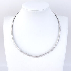 Vintage Italy CS Sterling Silver 925 5.7mm Omega Necklace 15.5"